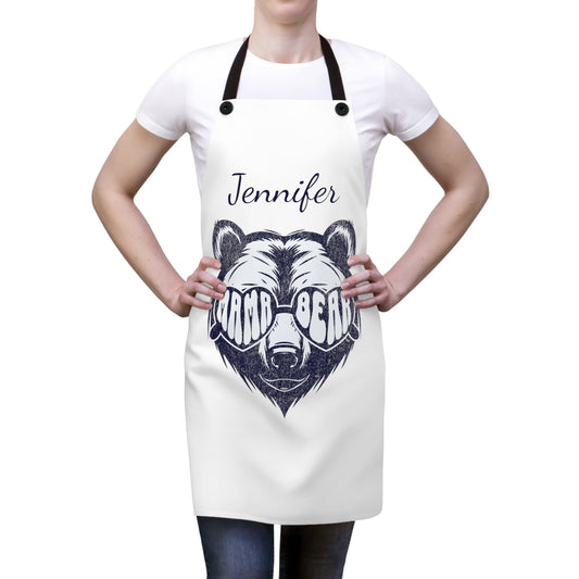 Mama Bear Apron - Fun Print & Gift for Moms! Premium Quality with Detachable Straps