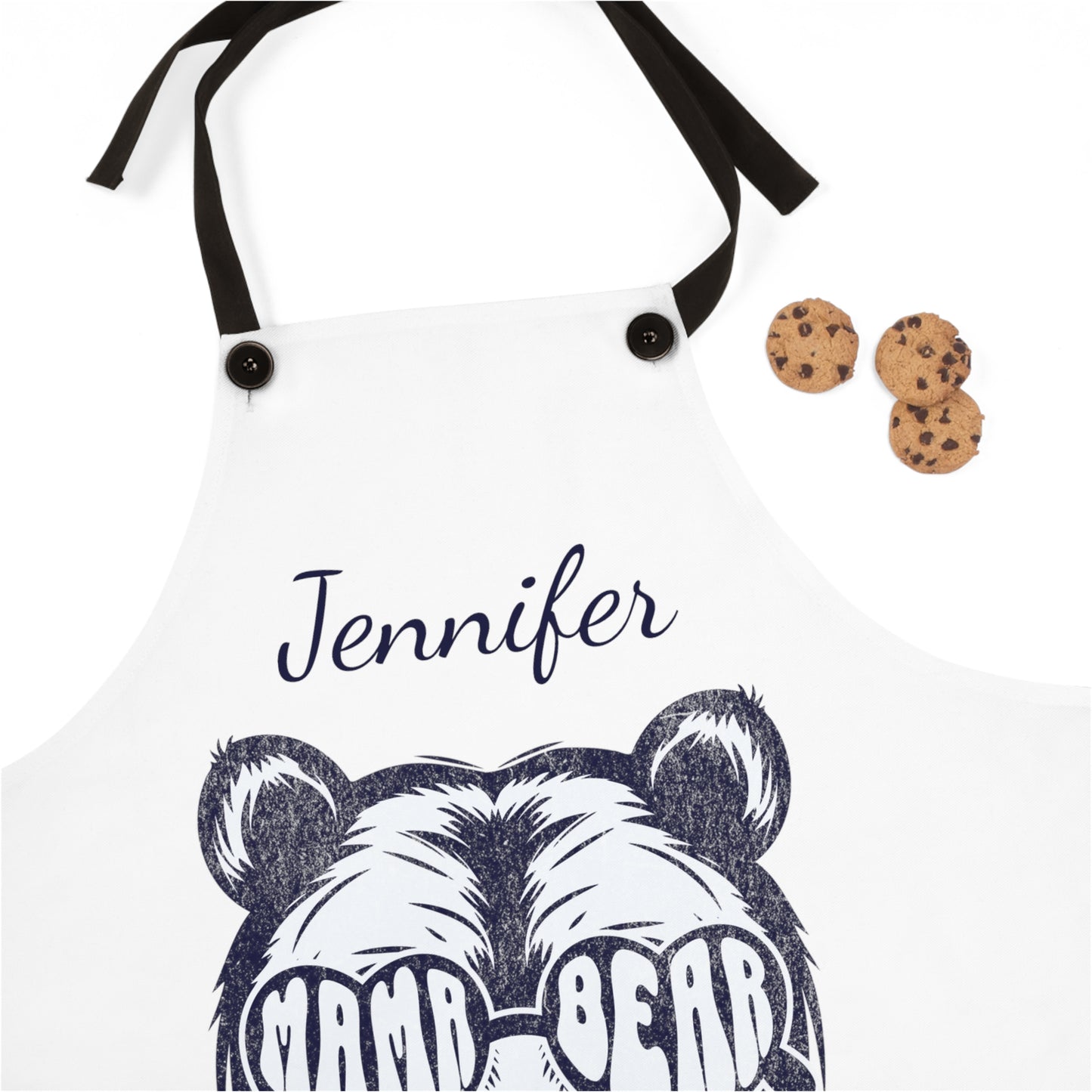 Mama Bear Apron - Fun Print & Gift for Moms! Premium Quality with Detachable Straps