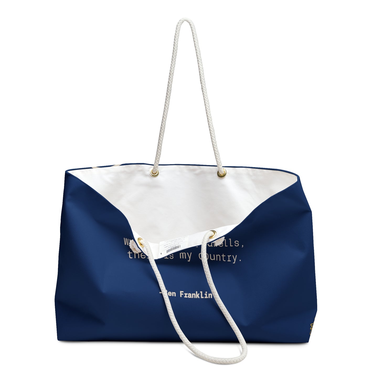 Benjamin Franklin Weekender Picnic Tote Bag