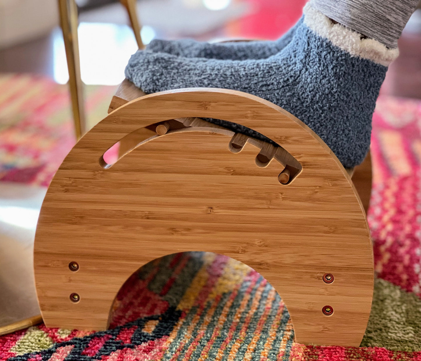 Adjustable Sturdy Bamboo Footstool